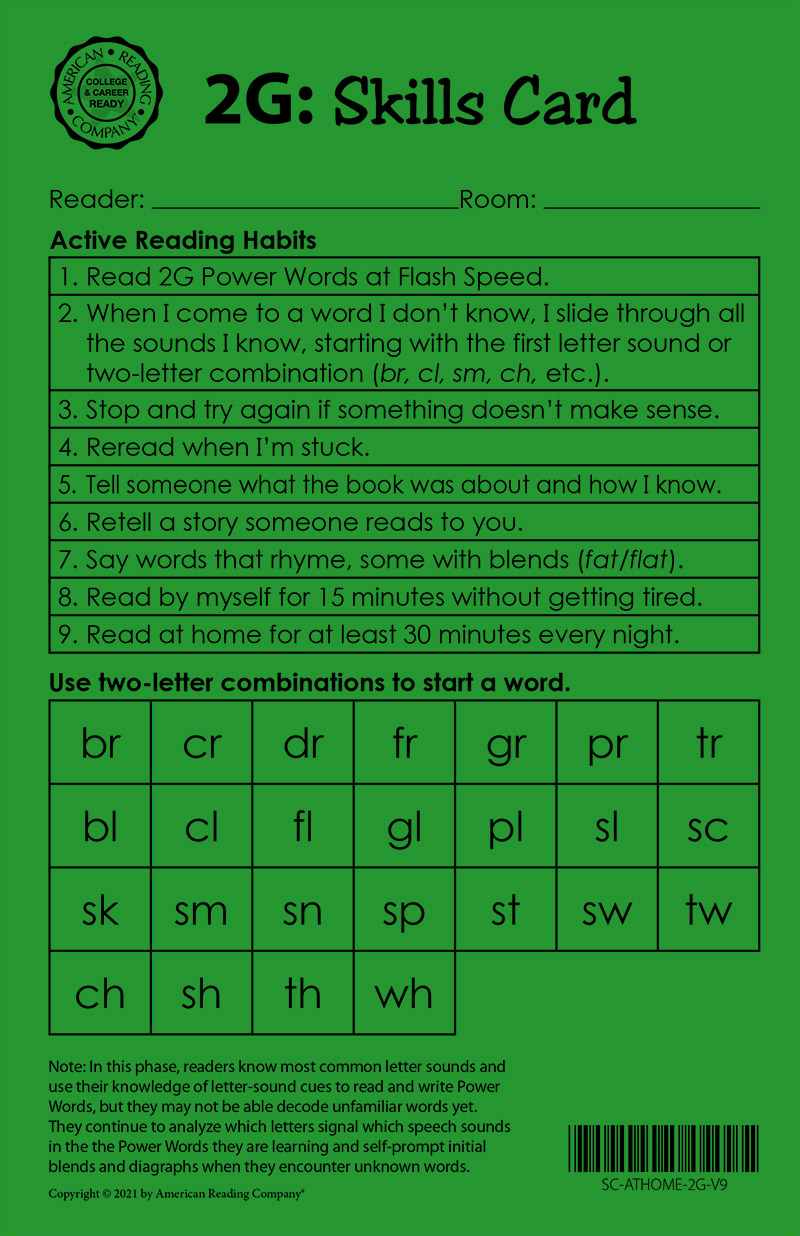 American Reading Company Level Chart